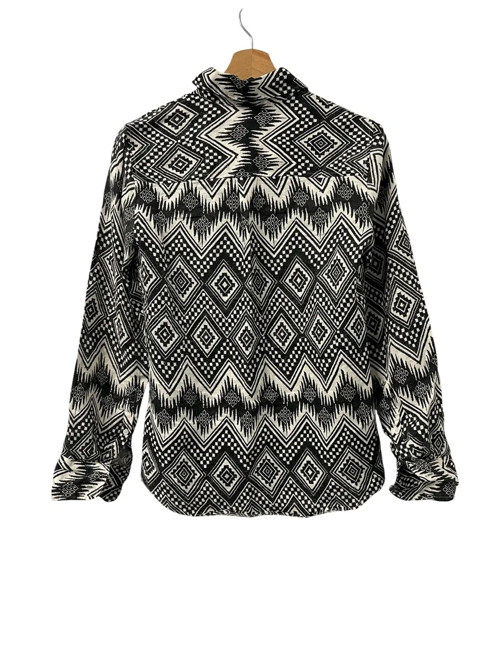 J. Crew BOY 100% Linen Button Front Shirt Women's XS Black White Lightweight